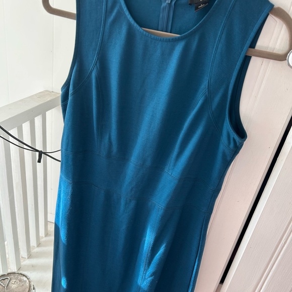 Anne Taylor Women's Blue Knit Sleeveless Dress with Zipper Back and Hook NWOT - Picture 10 of 12